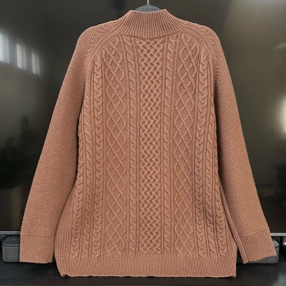 Uniqlo +J Premium Lambswool Cable High Neck Long-Sleeve Sweater